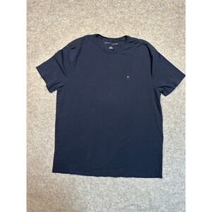 Tommy Hilfiger Core Flag T-Shirt Large Navy Blue Cotton Short Sleeve Logo
